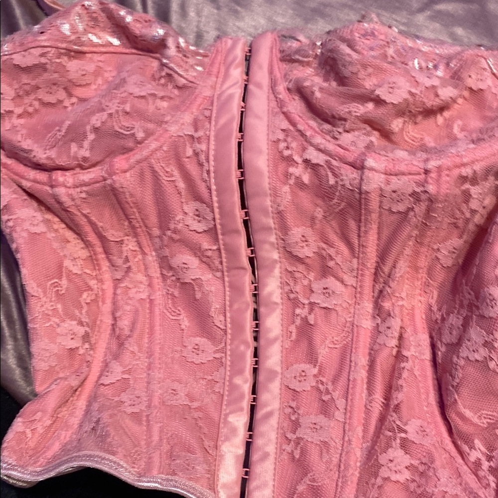 Pink Lace Corset Top